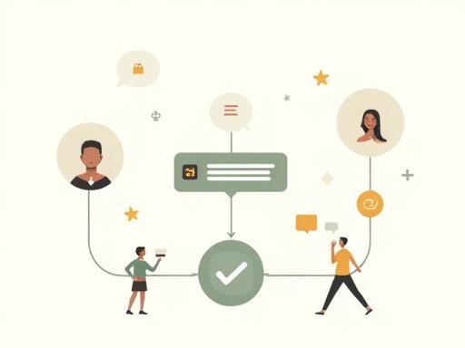 Illustration showing customer feedback leading to improved service